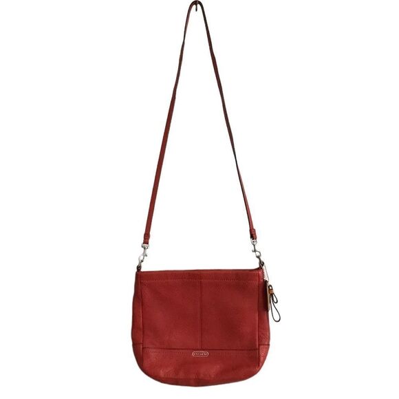 Coach Red Park Pebble Leather Crossbody Bag - Picture 2 of 12